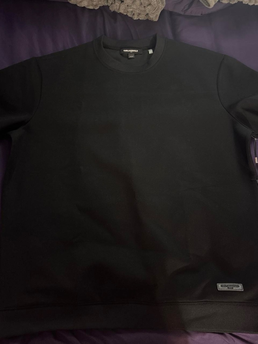Karl Lagerfeld Black Minimal Crewneck Sweatshirt